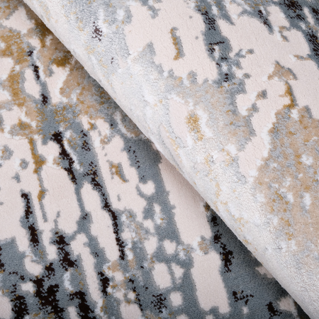 ковер каскад 25632 24346. Ворс различной высоты - интересный эффект объема рисунка. Мягкий упругий ковер 25632 Прямой для спальной, гостиной. Приятные пастельные тона - насыщенность спокойного домашнего интерьера. Голубой Крем, . Абстракция. ковер каскад 25632 24346